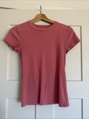Old Navy Pink Short Sleeve Ribbed Tee